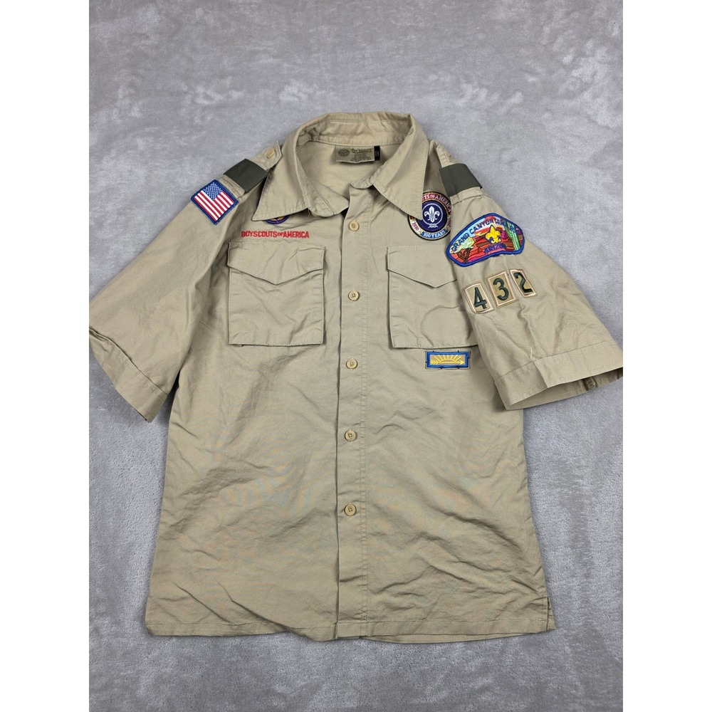 Boy Scouts of America Uniform Shirt Youth Large Tan Short Sleeve Grand Canyon